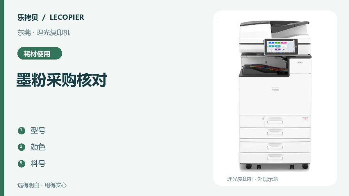 墨粉采购核对主题图,设备图片仅作外观示意。