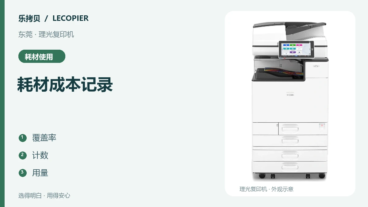 耗材成本记录主题图,设备图片仅作外观示意。